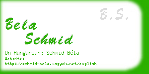 bela schmid business card