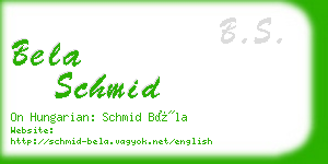 bela schmid business card